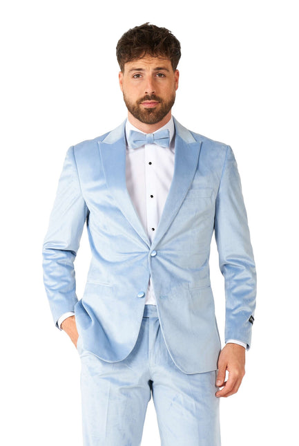 Smoking in velluto azzurro da uomo <tc>OppoSuits</tc>