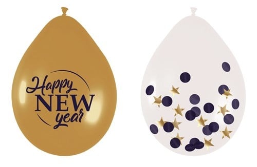 Palloncini Happy New Year 20cm 6pz