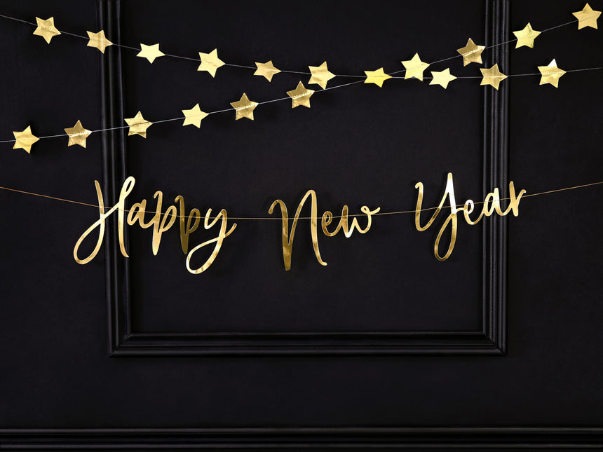 Ghirlanda di Buon Anno Oro 66cm