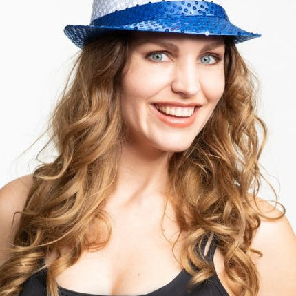 Cappello glitterato rosso bianco blu