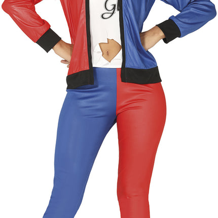 Costume Harley Quinn Rosso Blu Donna