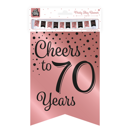 Striscione 70 Anni Rosa Nero 6m