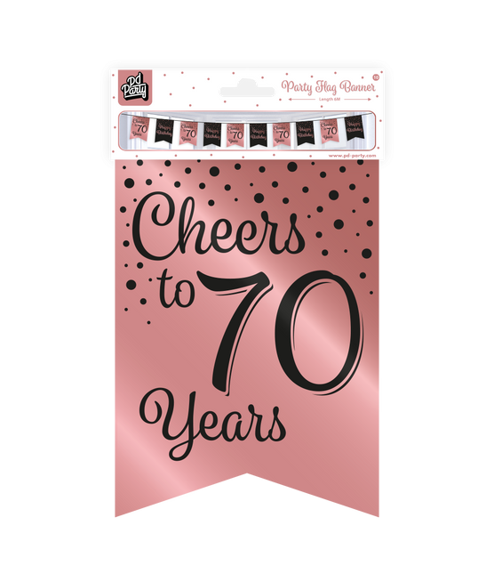 Striscione 70 Anni Rosa Nero 6m