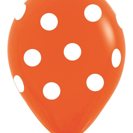 Palloncini Bianchi a Pois Mix 30cm 25pz