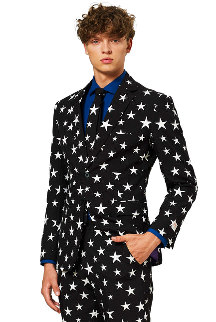 Tuta da uomo con stelle bianche e nere <tc>OppoSuits</tc>