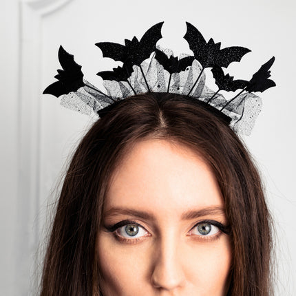 Cerchietto per capelli Halloween Pipistrelli 22 cm