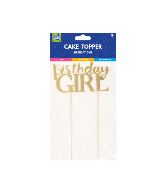 Cake topper per ragazza di compleanno Oro