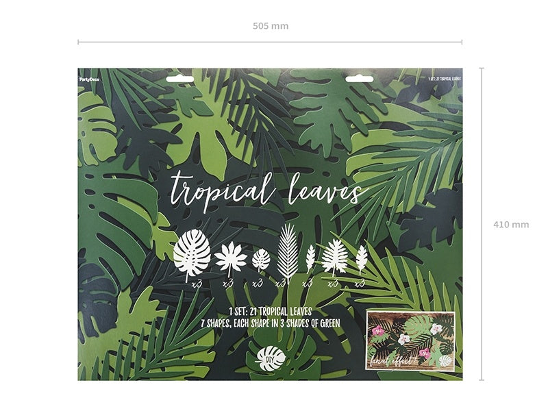 Set di decorazioni Hawaii Foglia di palma 21 pezzi
