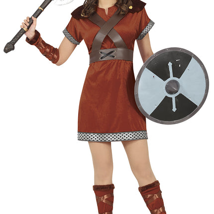 Costume da donna vichingo marrone