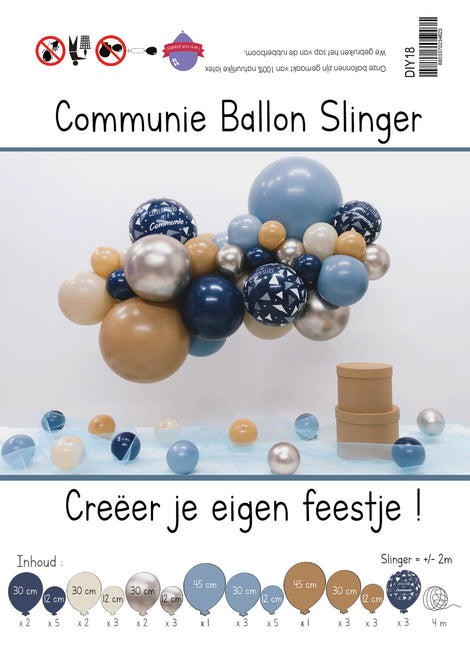 Kit di palloncini fai da te per la comunione organica Blu