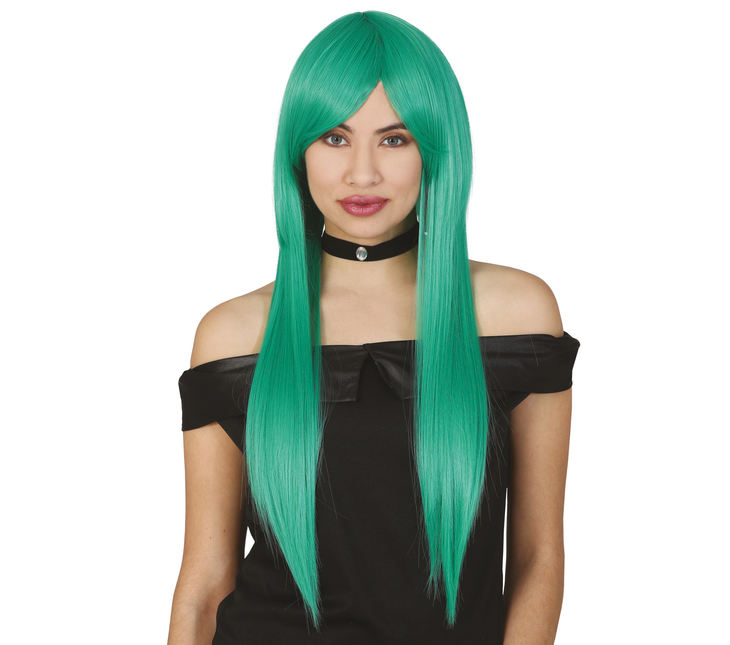 Parrucca verde capelli lunghi