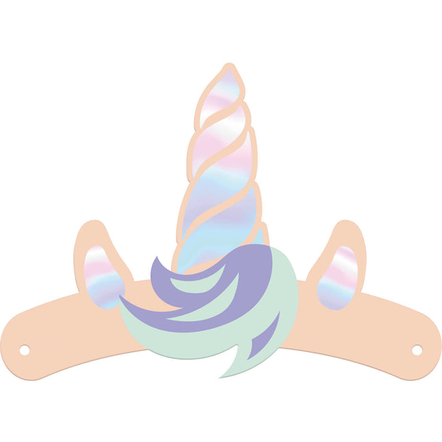 Cappelli da festa Unicorno Arcobaleni di carta 6 pezzi