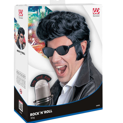 Parrucca Elvis nera