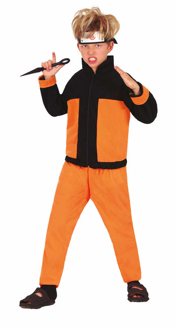 Costume Ninja Ragazzo Arancione Nero