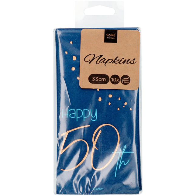 Tovaglioli 50 anni blu 33cm 10pz
