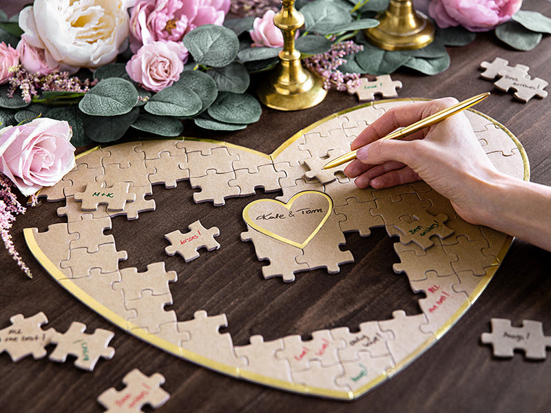 Puzzle del cuore del libro degli ospiti 45 cm