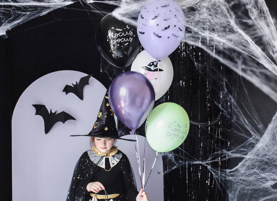 Cappello da strega di Halloween in oro nero