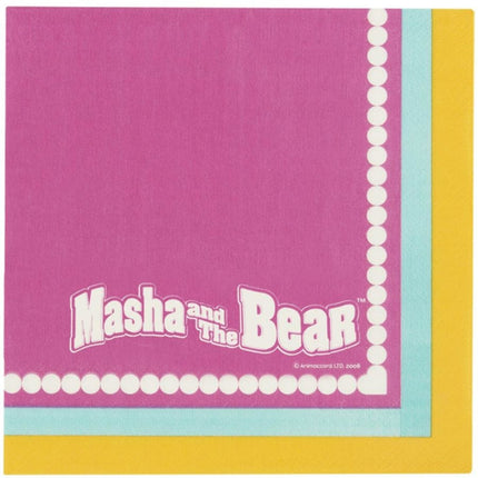 Tovaglioli Masha e l'Orso 33 cm 16 pezzi