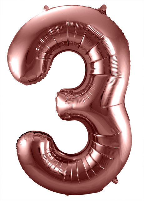 Pallone in foil Figura 3 Bronzo XL 86cm vuoto