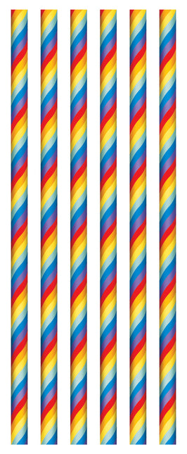 Cannucce di carta arcobaleno 20 pezzi