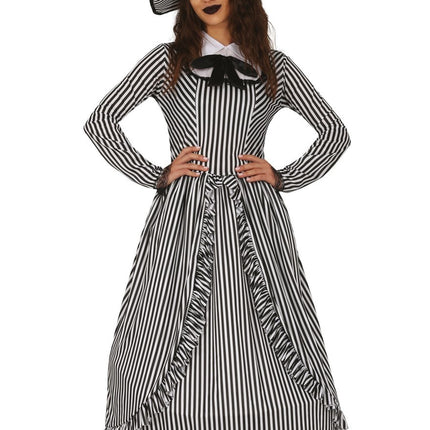 Costume da Strega Halloween Donna Nero Bianco