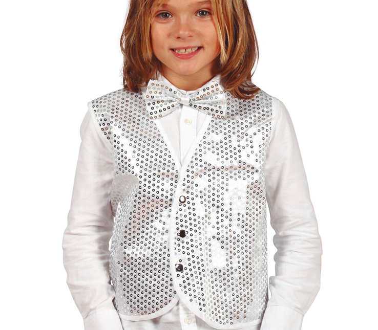 Gilet argento Paillettes Bambino