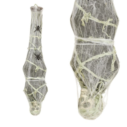 Scheletro di Halloween nella ragnatela
