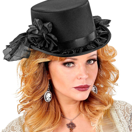 Cappello Nero Alta Rosa