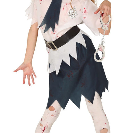 Costume da zombie della polizia per bambina