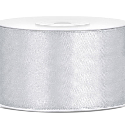 Nastro di raso argento 38 mm 25 m