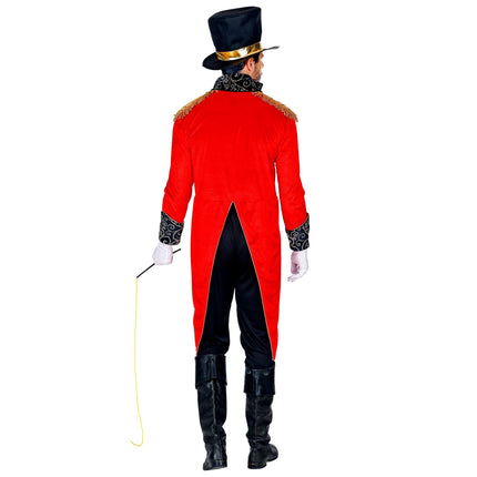 Costume da circo rosso nero uomo