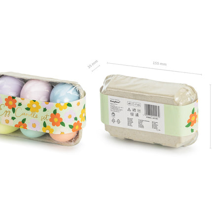 Candele Uova di Pasqua 7cm 6pz