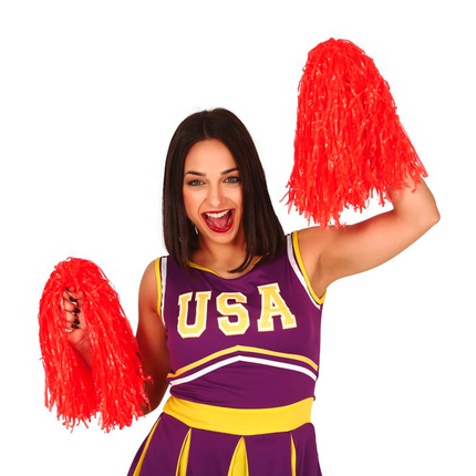 Pom-Pom Rosso 80cm 2pz