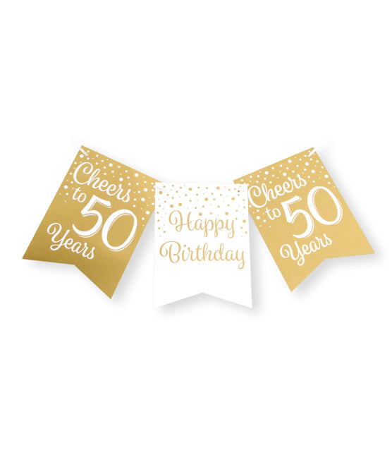 Striscione 50 anni oro bianco 6m