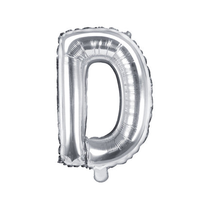 Palloncino in foil Lettera D Argento Vuoto 35cm