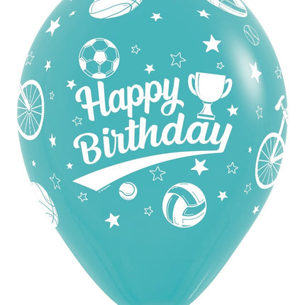 Palloncini Buon Compleanno Sport 30cm 25pz