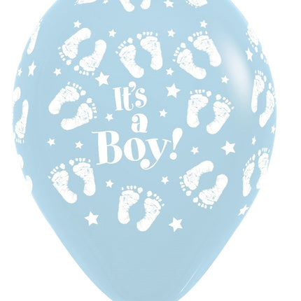 Palloncini It's a Boy Impronta di piede blu opaco pastello 30 cm 25 pezzi