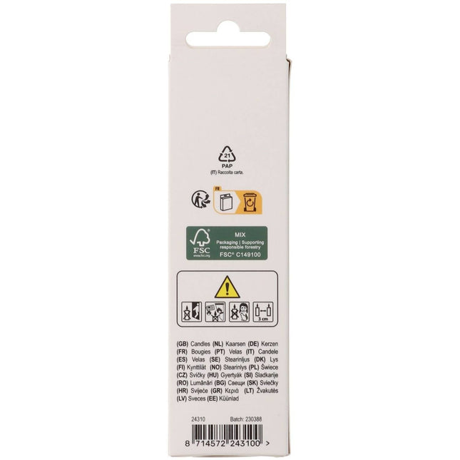 Candele gialle 10cm 24pz