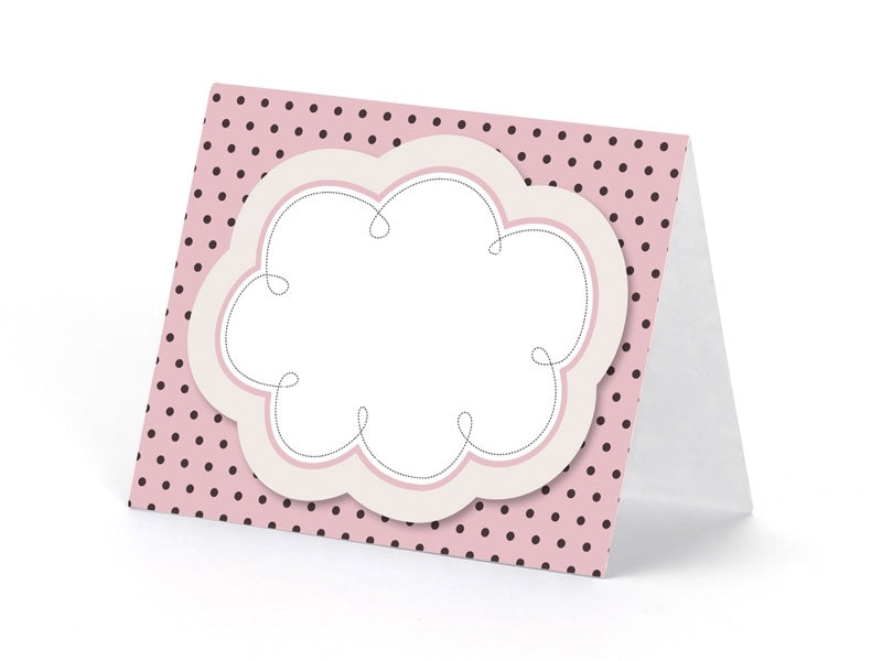 Carte da tavola rosa nero 8,4 cm 6 pezzi