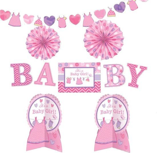 Set decorazione nascita bambina 10 pezzi