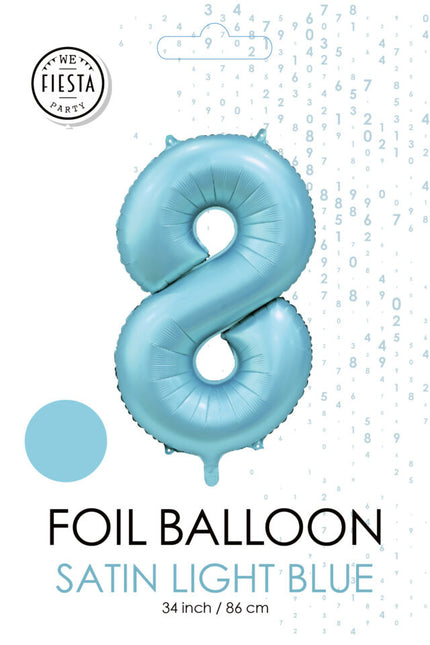 Palloncino figura azzurro 8 anni lucido 86 cm