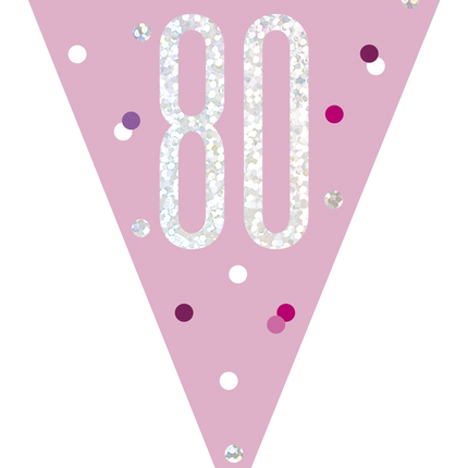 Ghirlande 80 Anni Rosa 2,74m