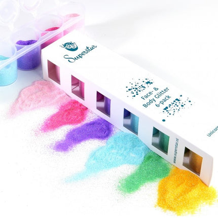Glitter colorati Unicorno Fine 6 pezzi