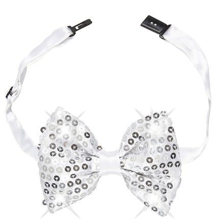 Fiocco d'argento con paillettes e luce