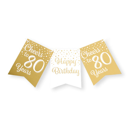 Striscione 80 Anni Oro Bianco 6m