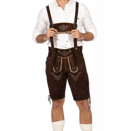 Lederhose marrone scuro da uomo corte