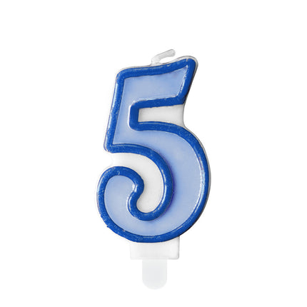 Candela 5 anni blu 7 cm