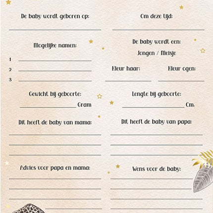 Carte predizione Safari Nude 20pz