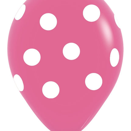 Palloncini a pois fucsia 30cm 25pz
