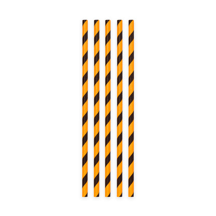 Cannucce di carta a righe arancioni/nere 19,7 cm 20 pezzi
